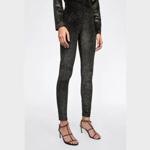 Zara metallic knit legging pant